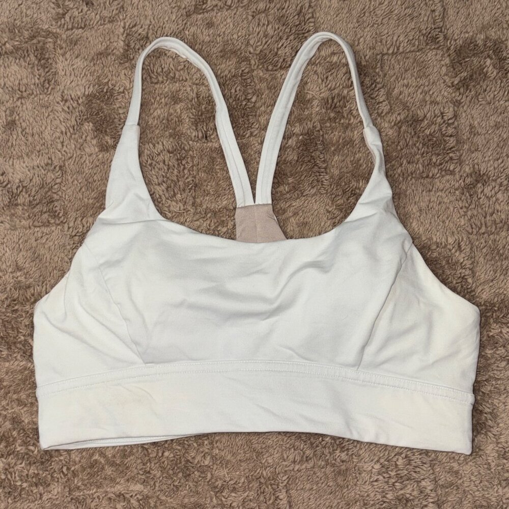 Lululemon Train Times White Gym Training Sports Bra Luxtreme Mesh Racerback 6 - Picture 2 of 8